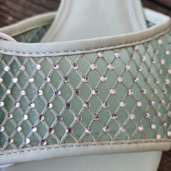 J. Crew Factory Rhinestone Mesh Slide Sandals Size 8 NWOB - Picture 4 of 8
